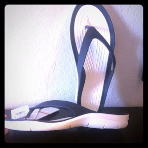 Navy white crocs swiftwater size 10